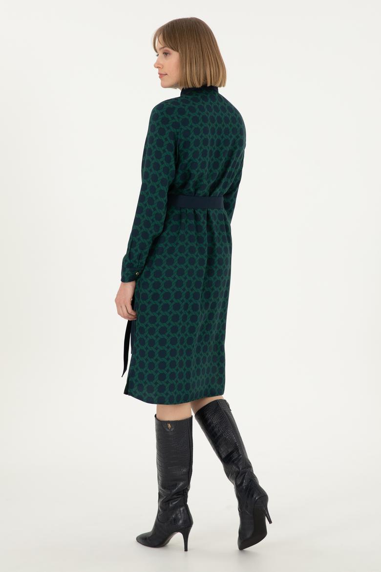 Kadın İndigo Dokuma Elbise - 50297366022