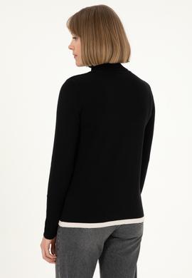 Kadın Siyah Balıkçı Yaka Kazak - 50297080012