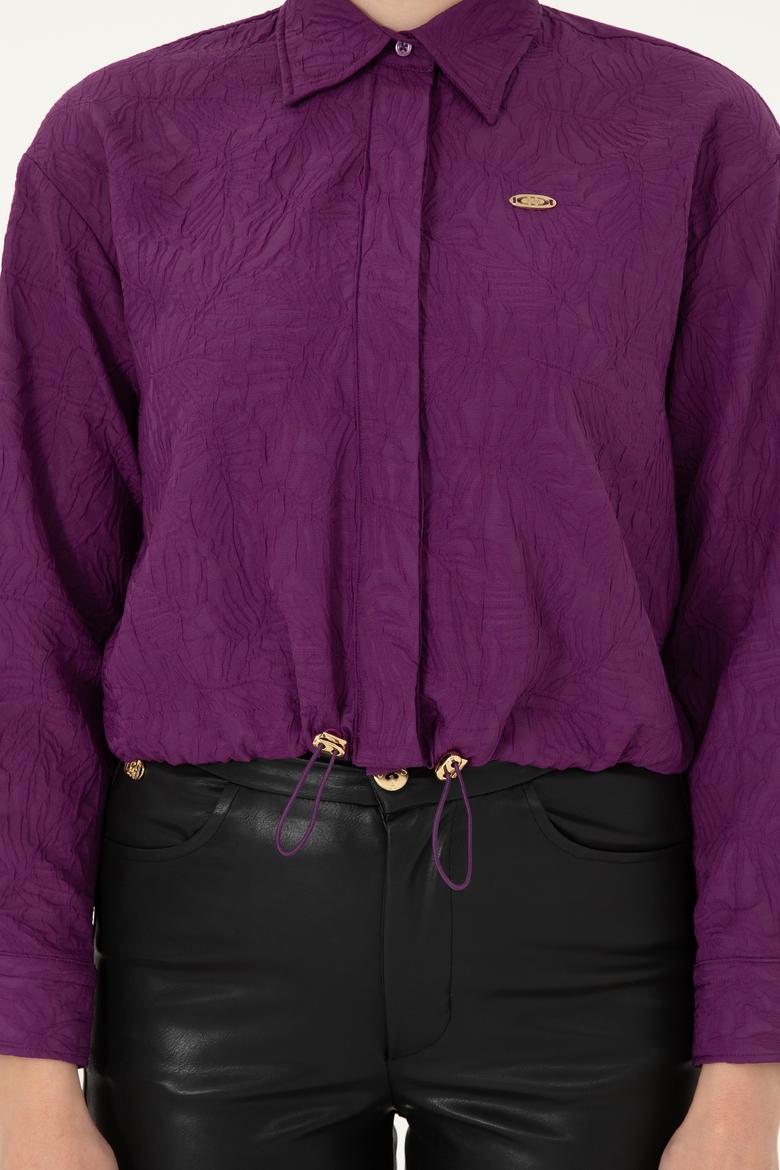 Kadın Menekşe Uzun Kollu Gömlek - 50290000015