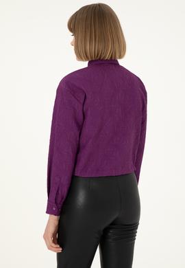 Kadın Menekşe Uzun Kollu Gömlek - 50290000015
