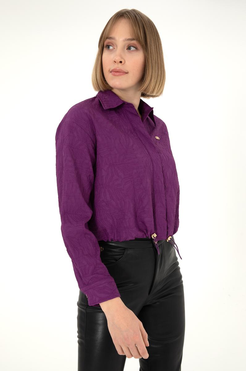 Kadın Menekşe Uzun Kollu Gömlek