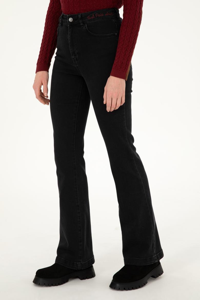 Kadın Siyah Slim Flare Fit Jean Pantolon - 50290901011