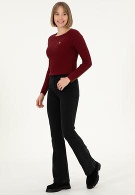 Kadın Siyah Slim Flare Fit Jean Pantolon - 50290901011