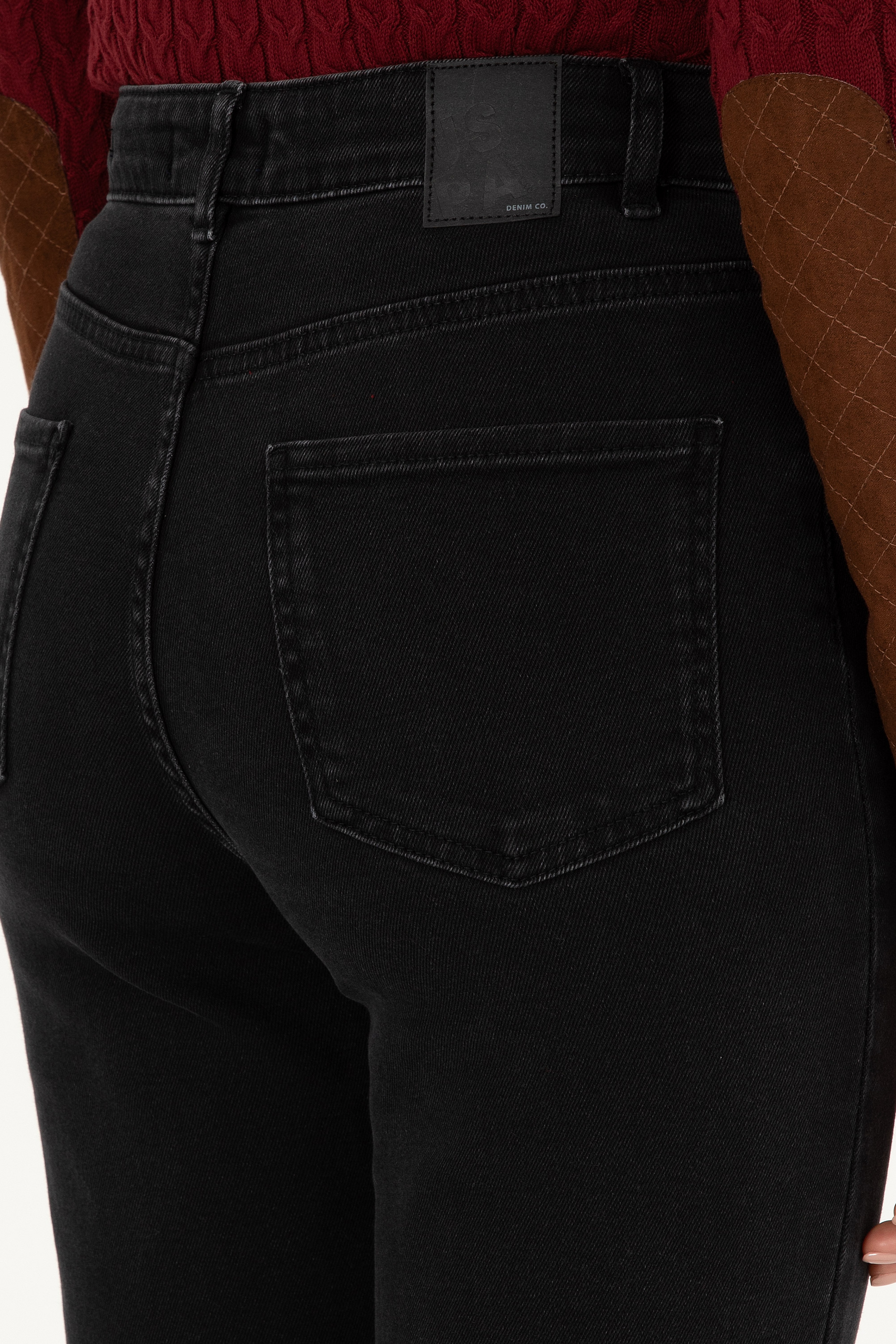 Kadın Siyah Slim Flare Fit Jean Pantolon