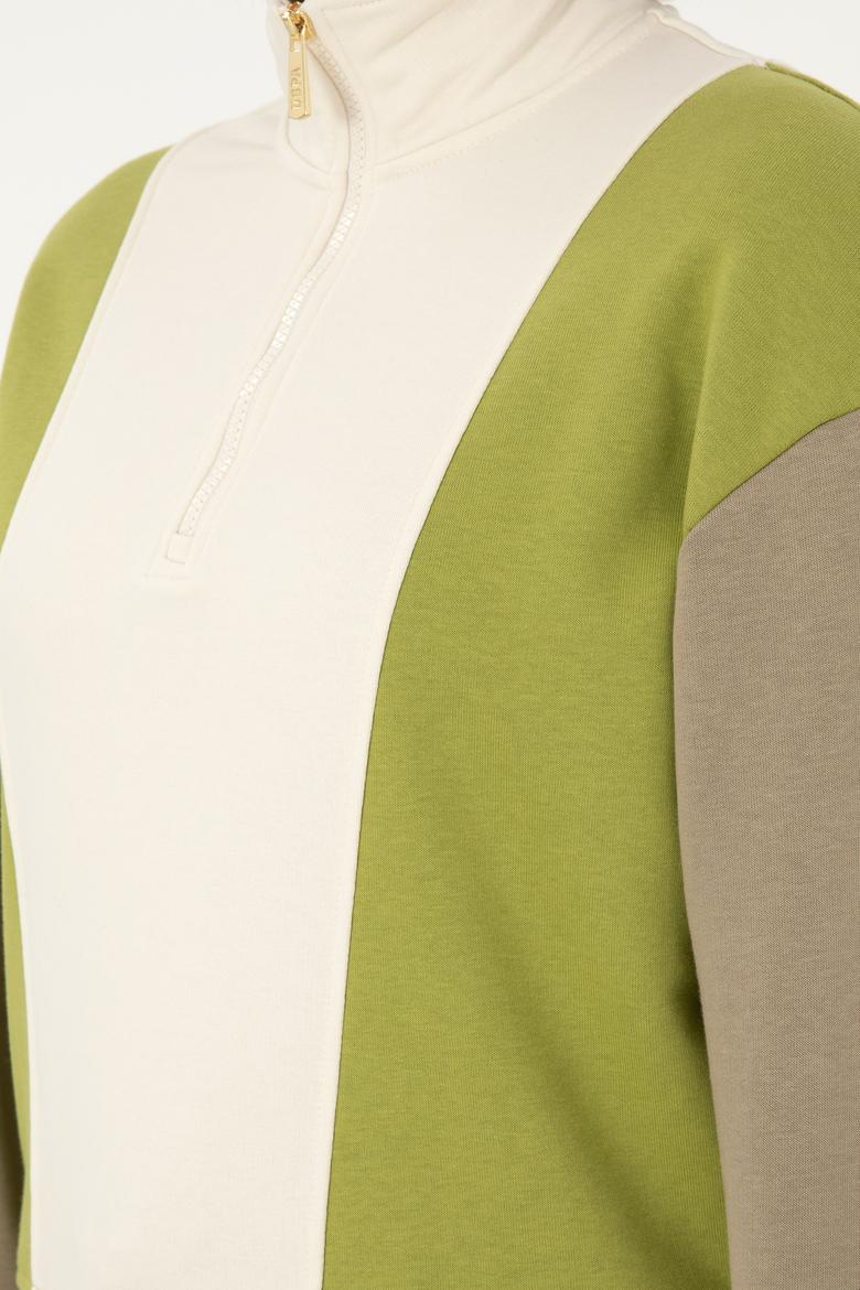 Kadın Fıstık Yeşili Sweatshirt - 50291260013