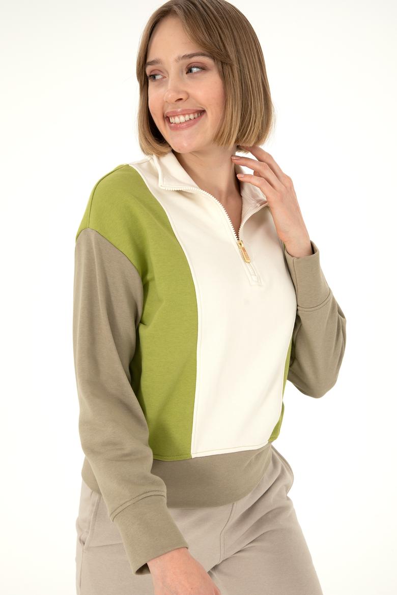 Kadın Fıstık Yeşili Sweatshirt - 50291260013