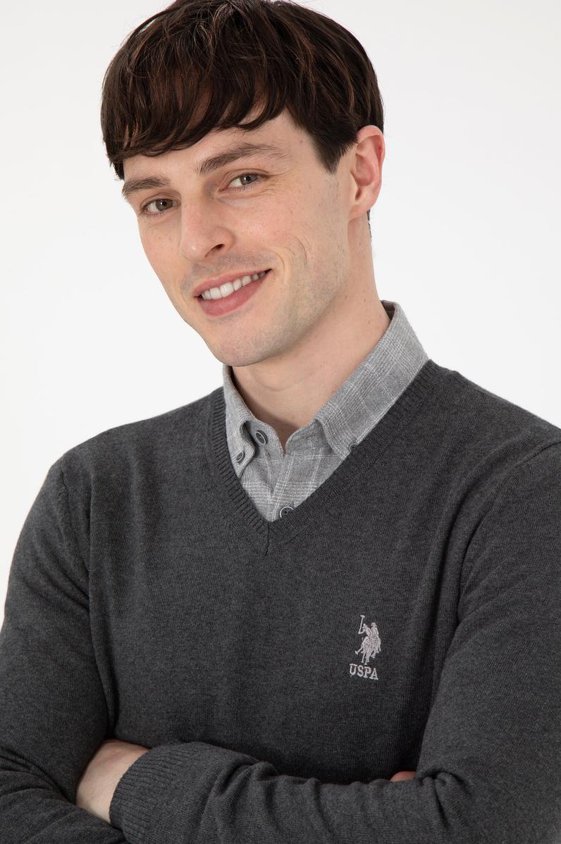 Erkek Antrasit Melanj Basic Kazak