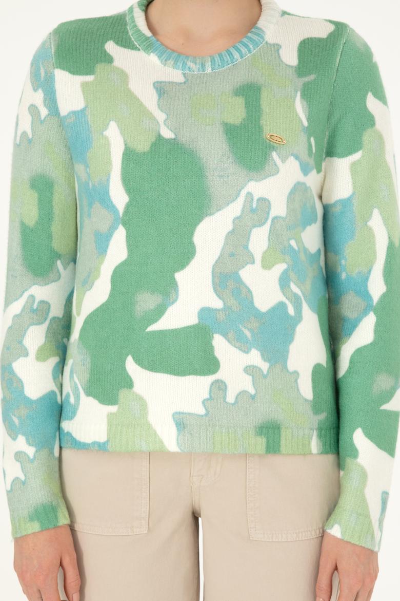 Kadın Mint Bisiklet Yaka Kazak - 50293091018