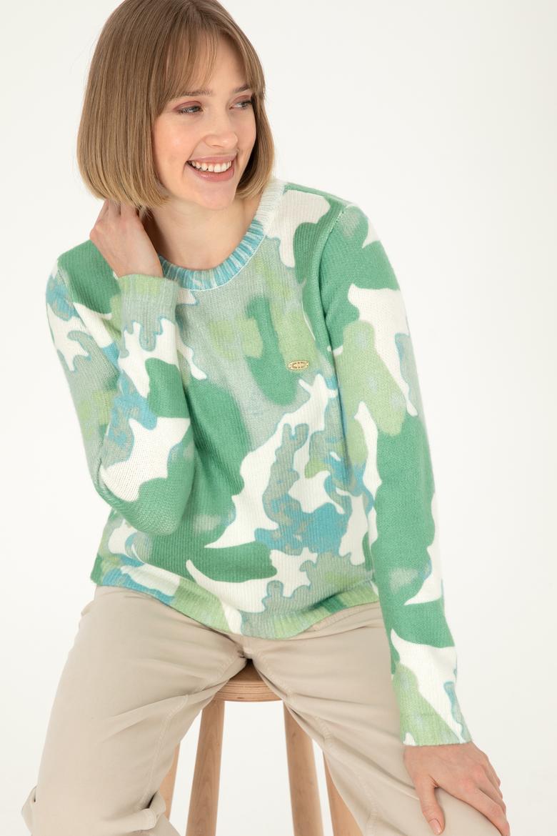 Kadın Mint Bisiklet Yaka Kazak - 50293091018