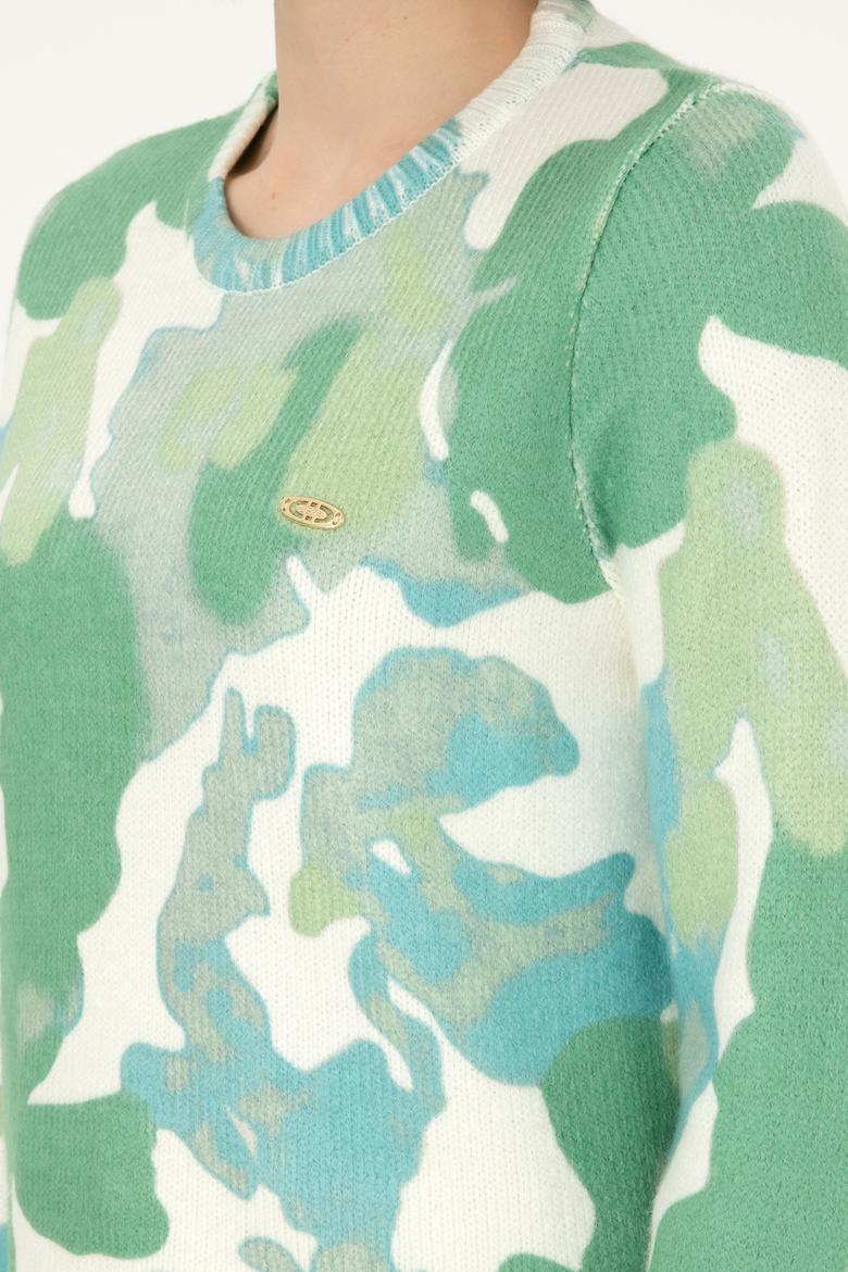 Kadın Mint Bisiklet Yaka Kazak - 50293091018