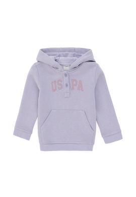 Kız ÇoBebek Lila Kapüşonlu Şardonlu Basic Sweatshirt - 50296408051