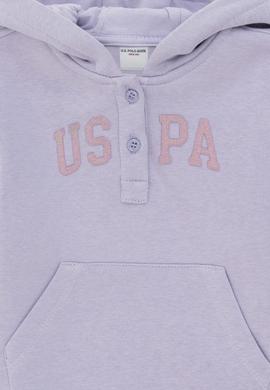 Kız ÇoBebek Lila Kapüşonlu Şardonlu Basic Sweatshirt - 50296408051