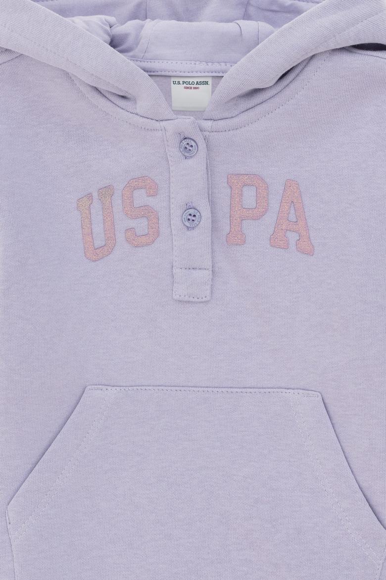 Kız ÇoBebek Lila Kapüşonlu Şardonlu Basic Sweatshirt - 50296408051