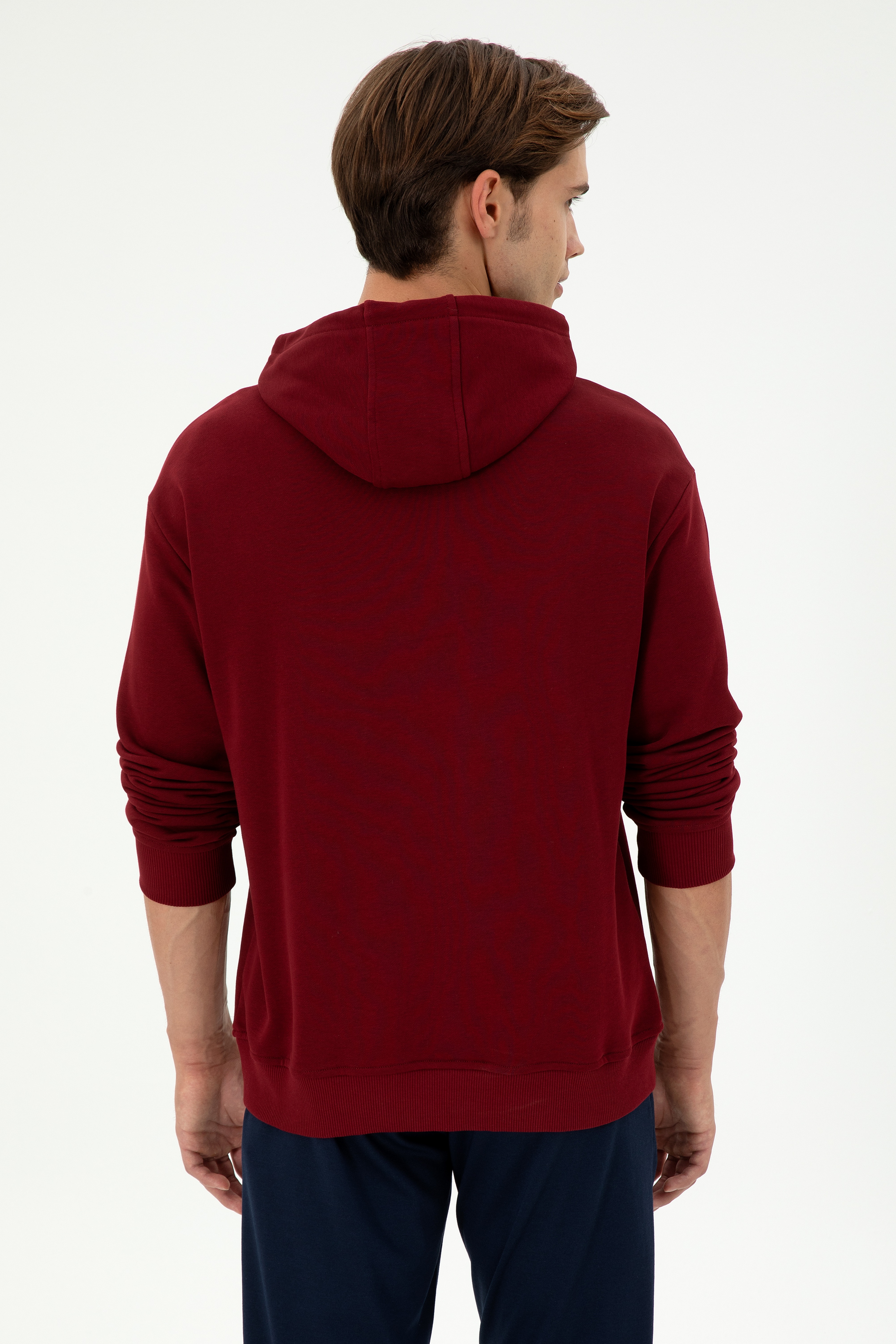 Erkek Bordo Sweatshirt - Image 5