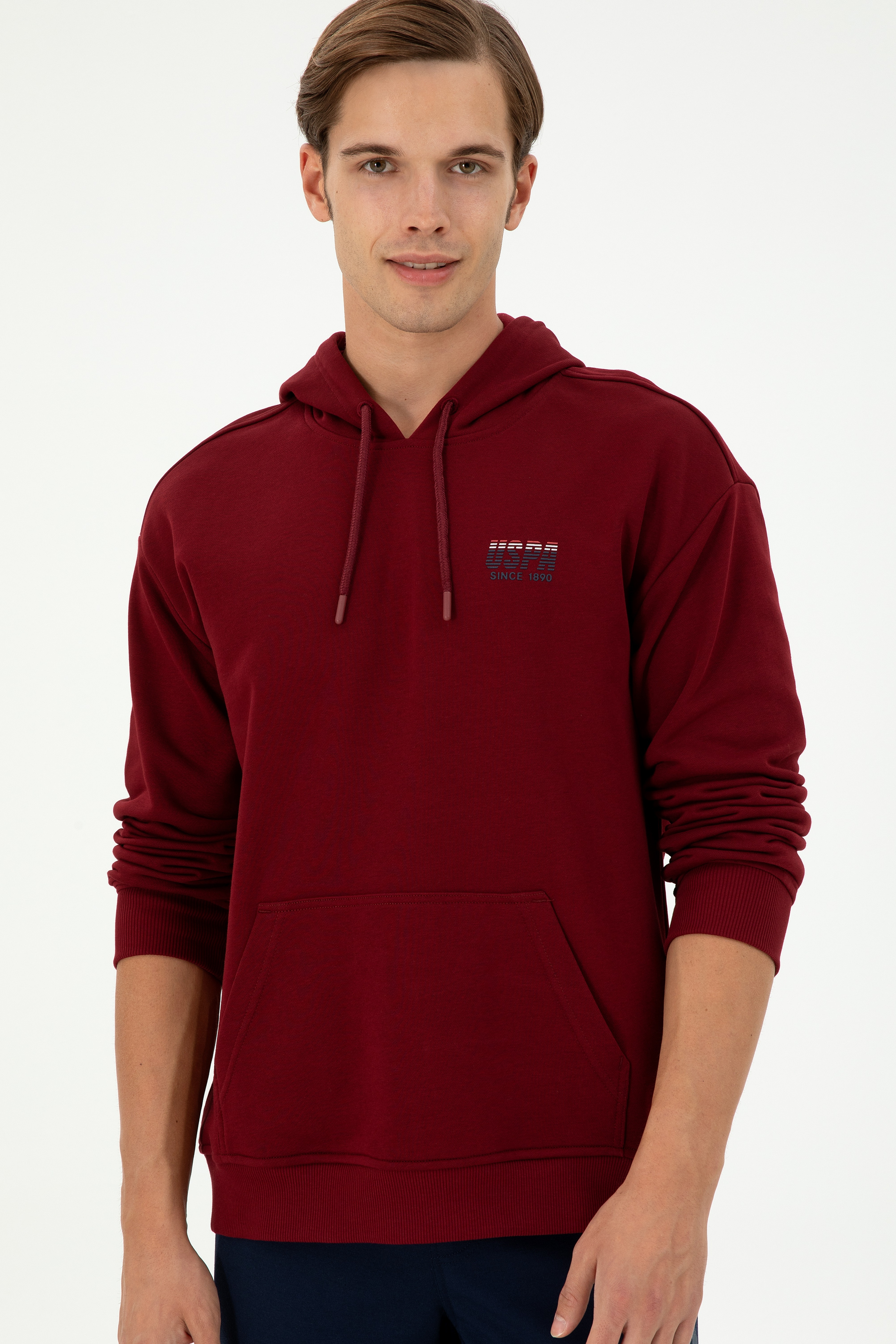 Erkek Bordo Sweatshirt - Image 3