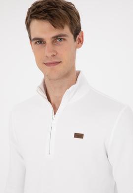 Erkek Ekru Basic Sweatshirt - 50298243041