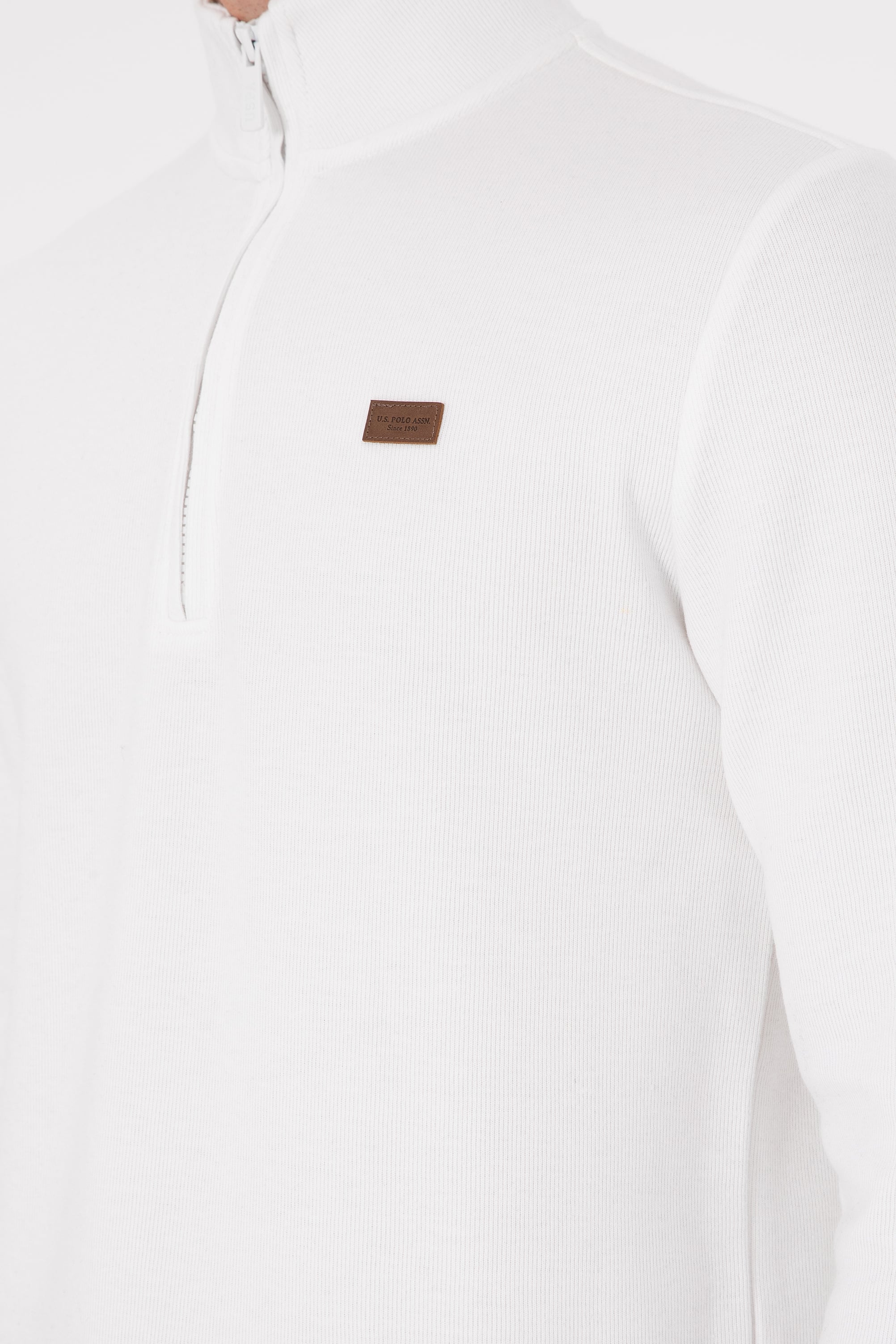 Erkek Ekru Basic Sweatshirt - Image 7