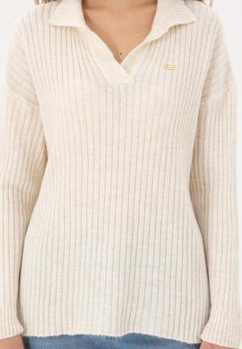 Kadın Krem Polo Yaka Kazak - 50297093019