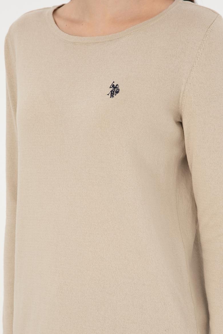 Kadın Taş Melanj Bisiklet Yaka Kazak - 50297133022