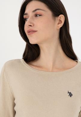 Kadın Taş Melanj Bisiklet Yaka Kazak - 50297133022