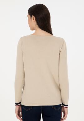 Kadın Taş Melanj Bisiklet Yaka Kazak - 50297133022