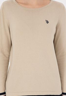 Kadın Taş Melanj Bisiklet Yaka Kazak - 50297133022