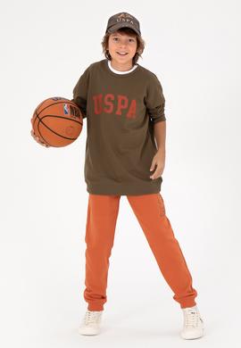 Erkek Çocuk Haki Basic Bisiklet Yaka Sweatshirt - 50293474017