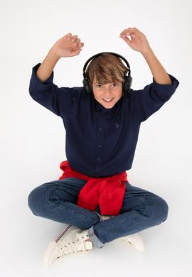 Erkek Çocuk Lacivert Uzun Kollu Basic Gömlek - 50297377038