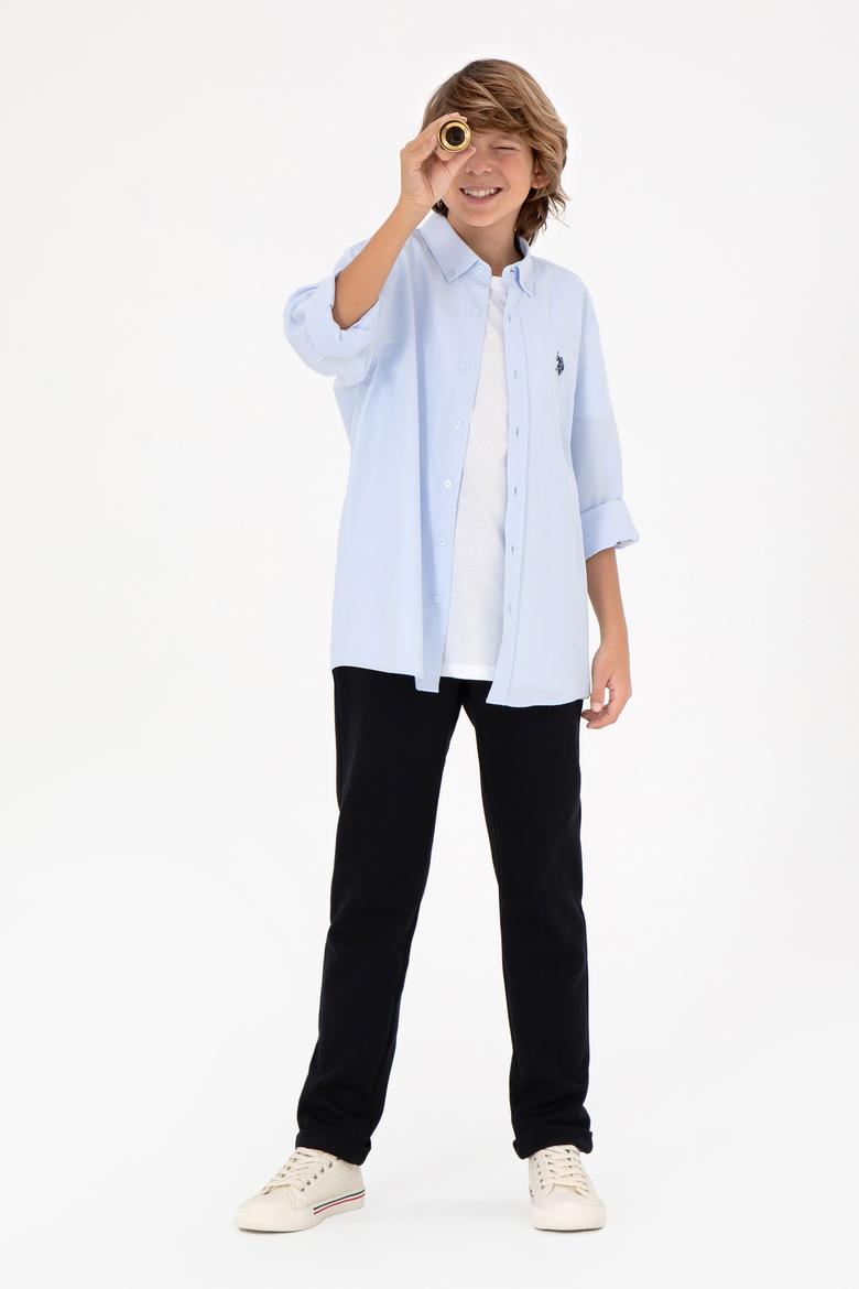 Erkek Çocuk Açık Mavi Uzun Kollu Basic Gömlek - 50297377003