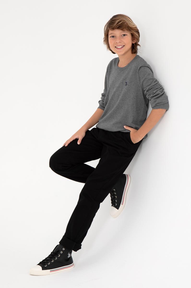 Erkek Çocuk Siyah Kanvas Pantolon