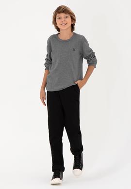 Erkek Çocuk Siyah Kanvas Pantolon - 50298565009