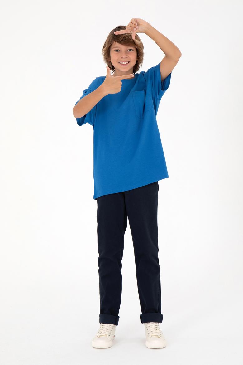 Erkek Çocuk Lacivert Kanvas Pantolon