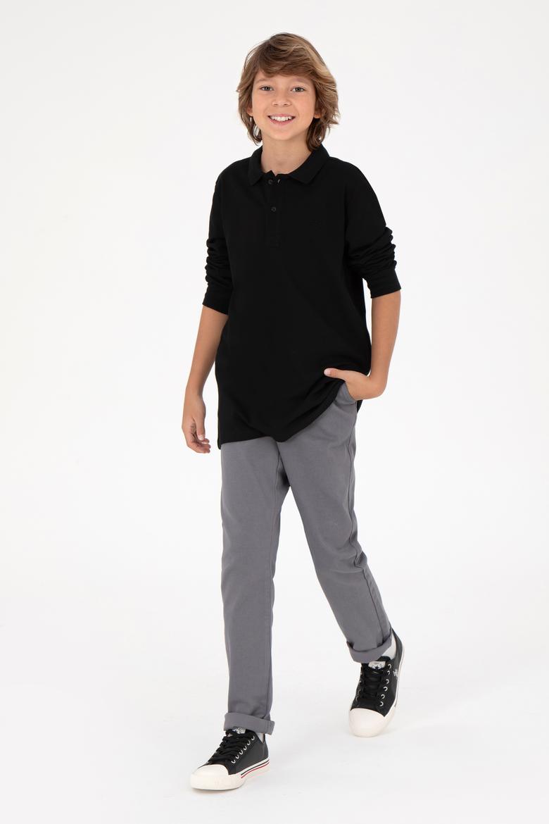 Erkek Çocuk Gri Kanvas Pantolon