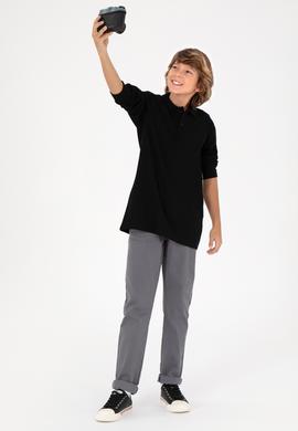 Erkek Çocuk Gri Kanvas Pantolon - 50298565040