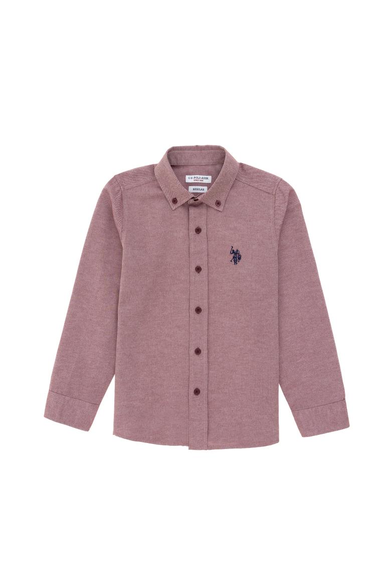 Erkek Çocuk Bordo Uzun Kollu Basic Gömlek - 50297377027