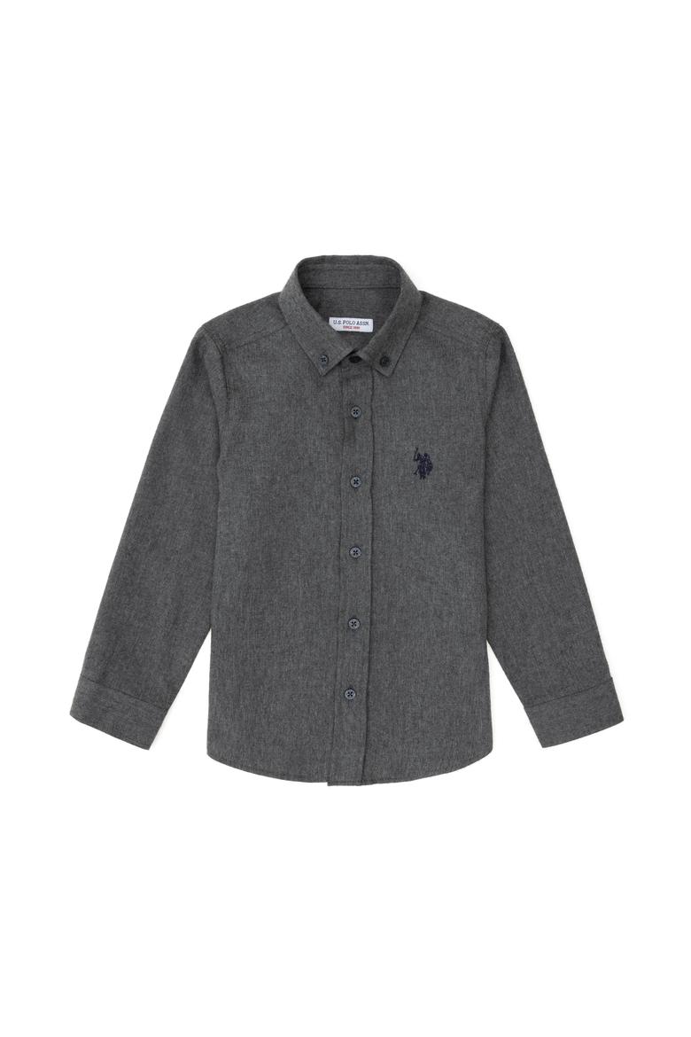 Erkek Çocuk Antrasit Uzun Kollu Basic Gömlek - 50297386018