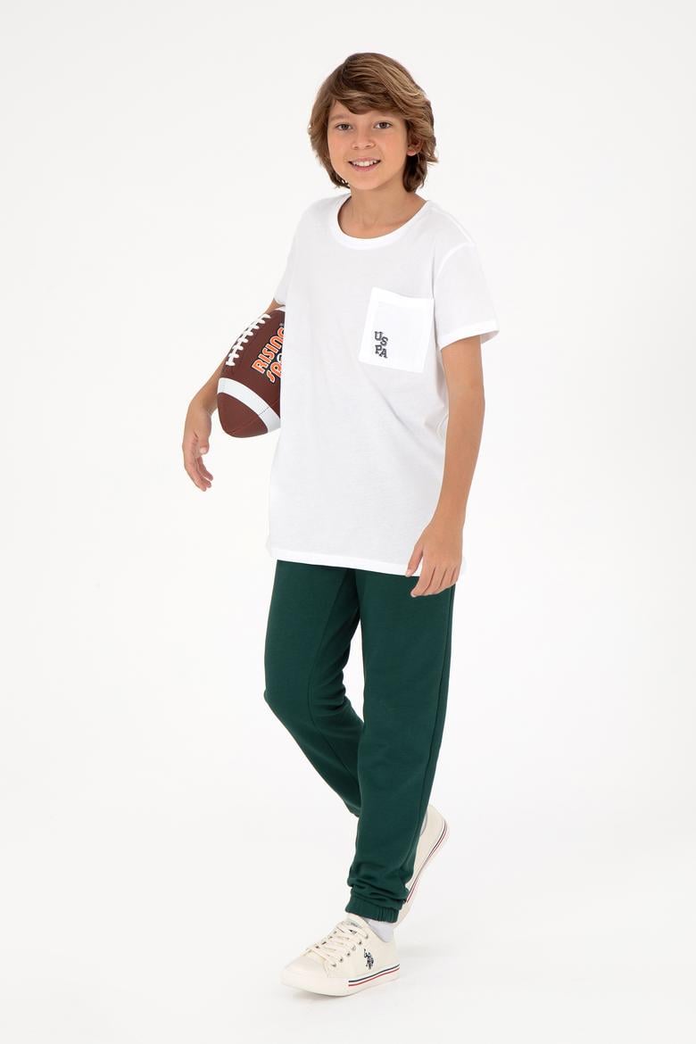 Erkek Çocuk Beyaz Bisiklet Yaka Tişört - 50298096009