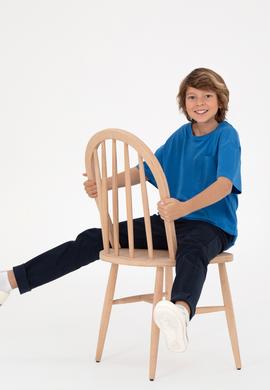 Erkek Çocuk Kobalt Bisiklet Yaka Tişört - 50295428067