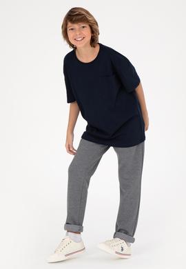 Erkek Çocuk Lacivert Bisiklet Yaka Tişört - 50295428050