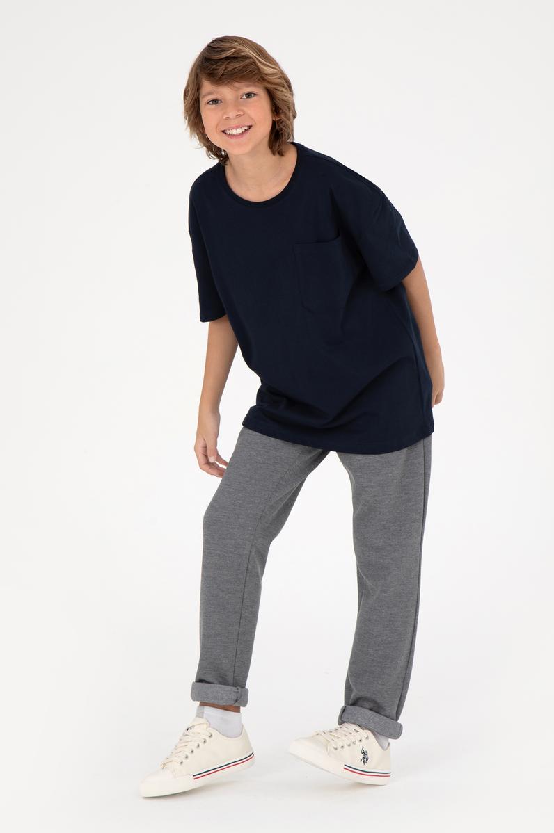 Erkek Çocuk Lacivert Bisiklet Yaka Tişört