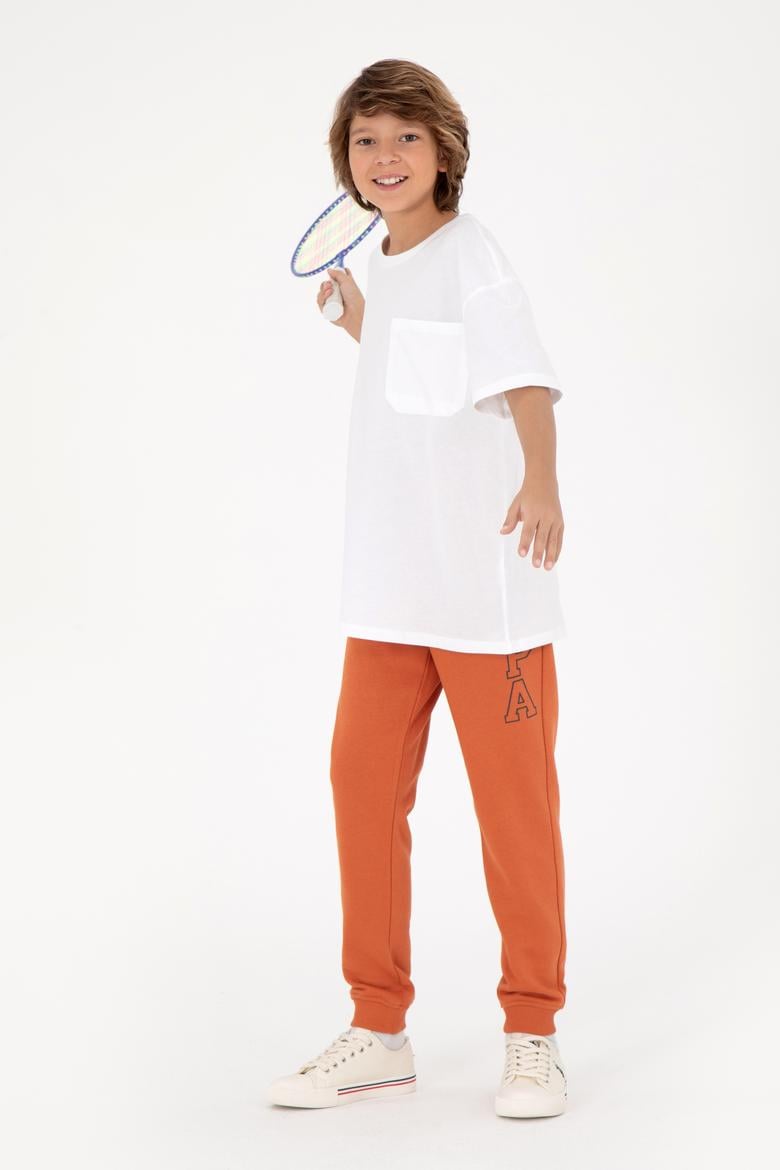 Erkek Çocuk Beyaz Bisiklet Yaka Tişört - 50295428004