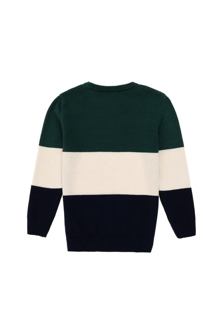 Erkek Çocuk Koyu Yeşil Bisiklet Yaka Kazak - 50295544018