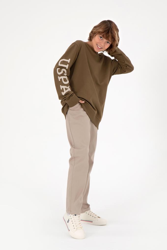 Erkek Çocuk Koyu Bej Kanvas Pantolon