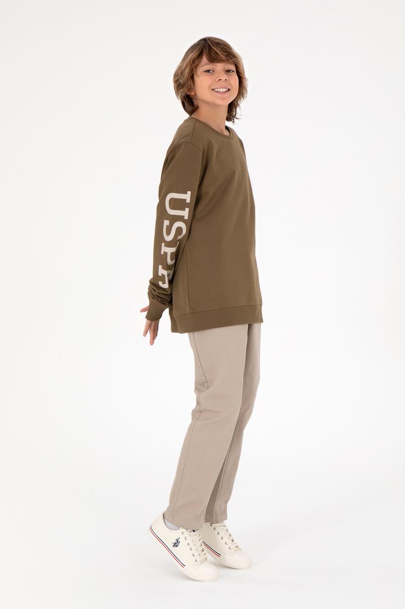 Erkek Çocuk Koyu Bej Kanvas Pantolon