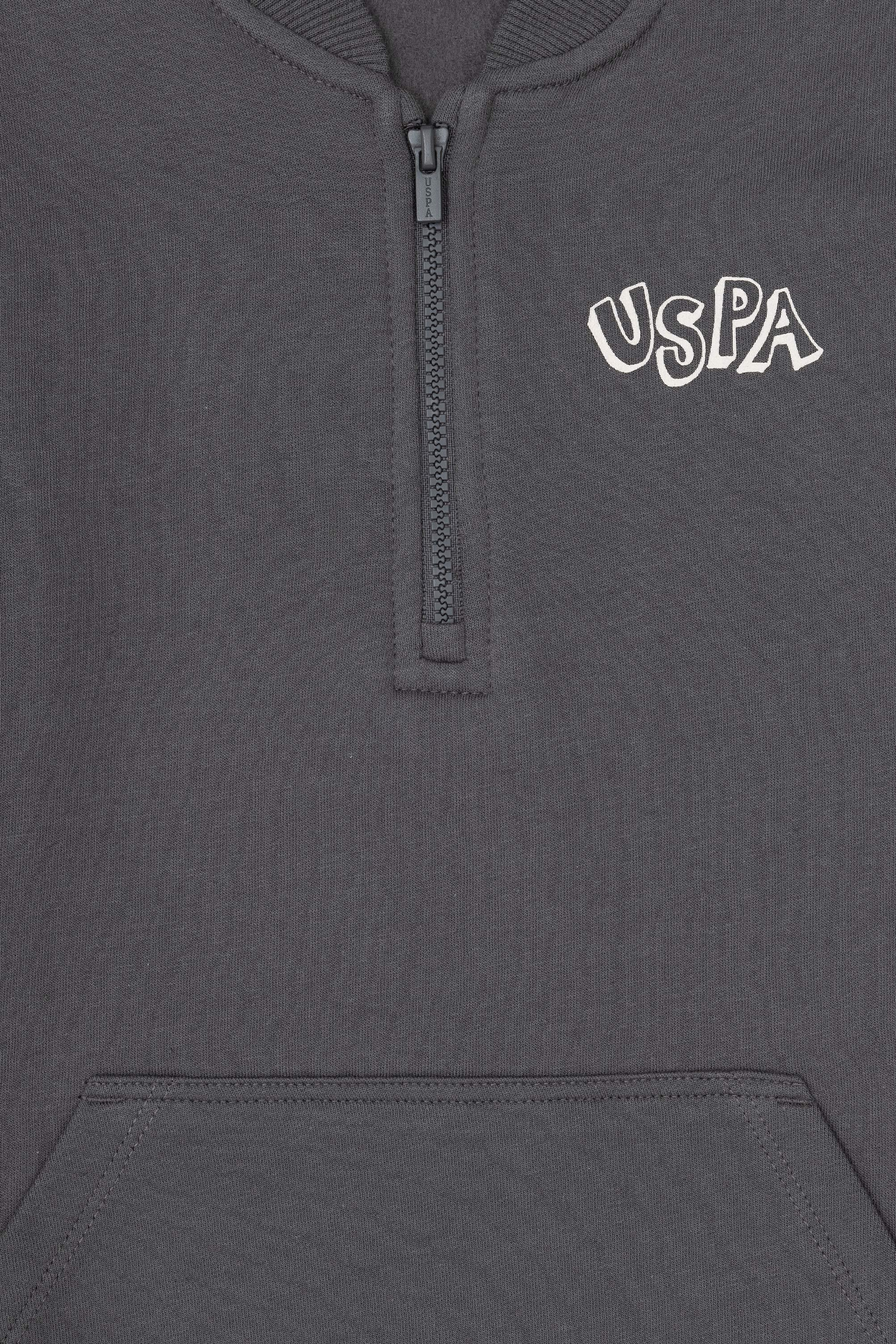 Erkek Çocuk Yarım Fermuarlı Antrasit Sweatshirt