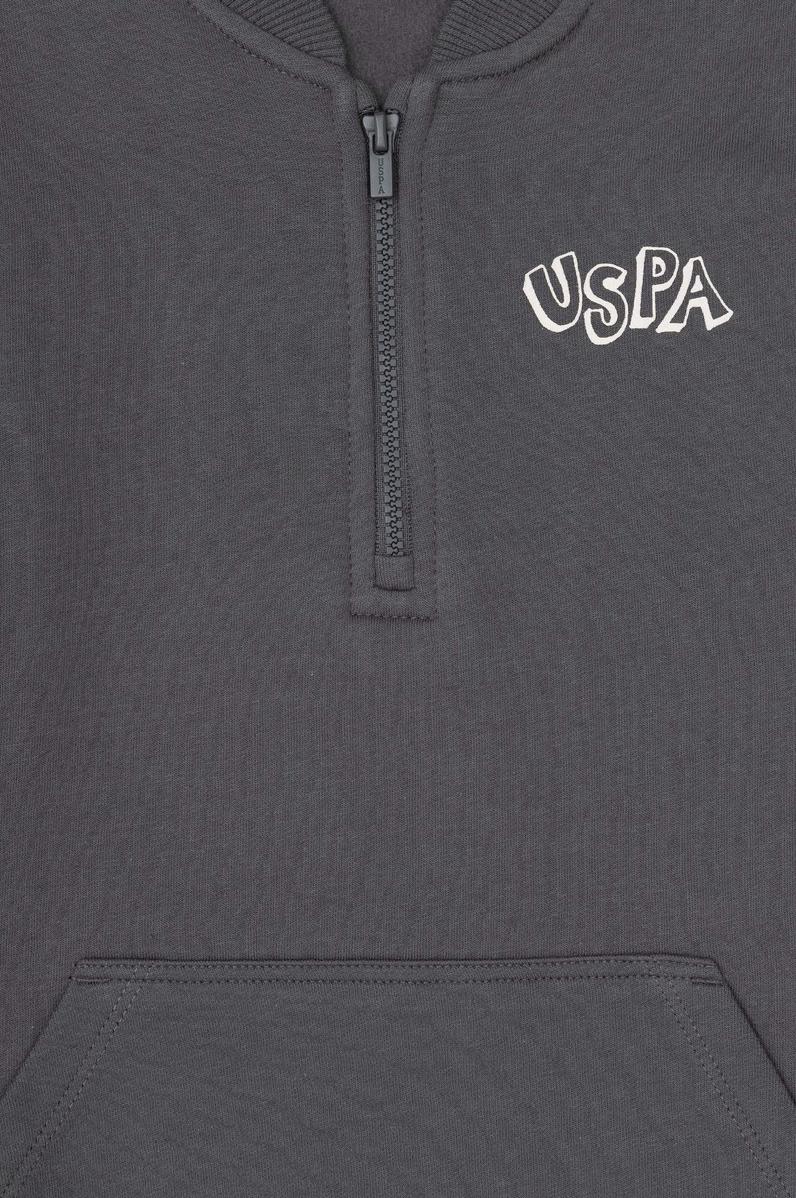 Erkek Çocuk Yarım Fermuarlı Antrasit Sweatshirt