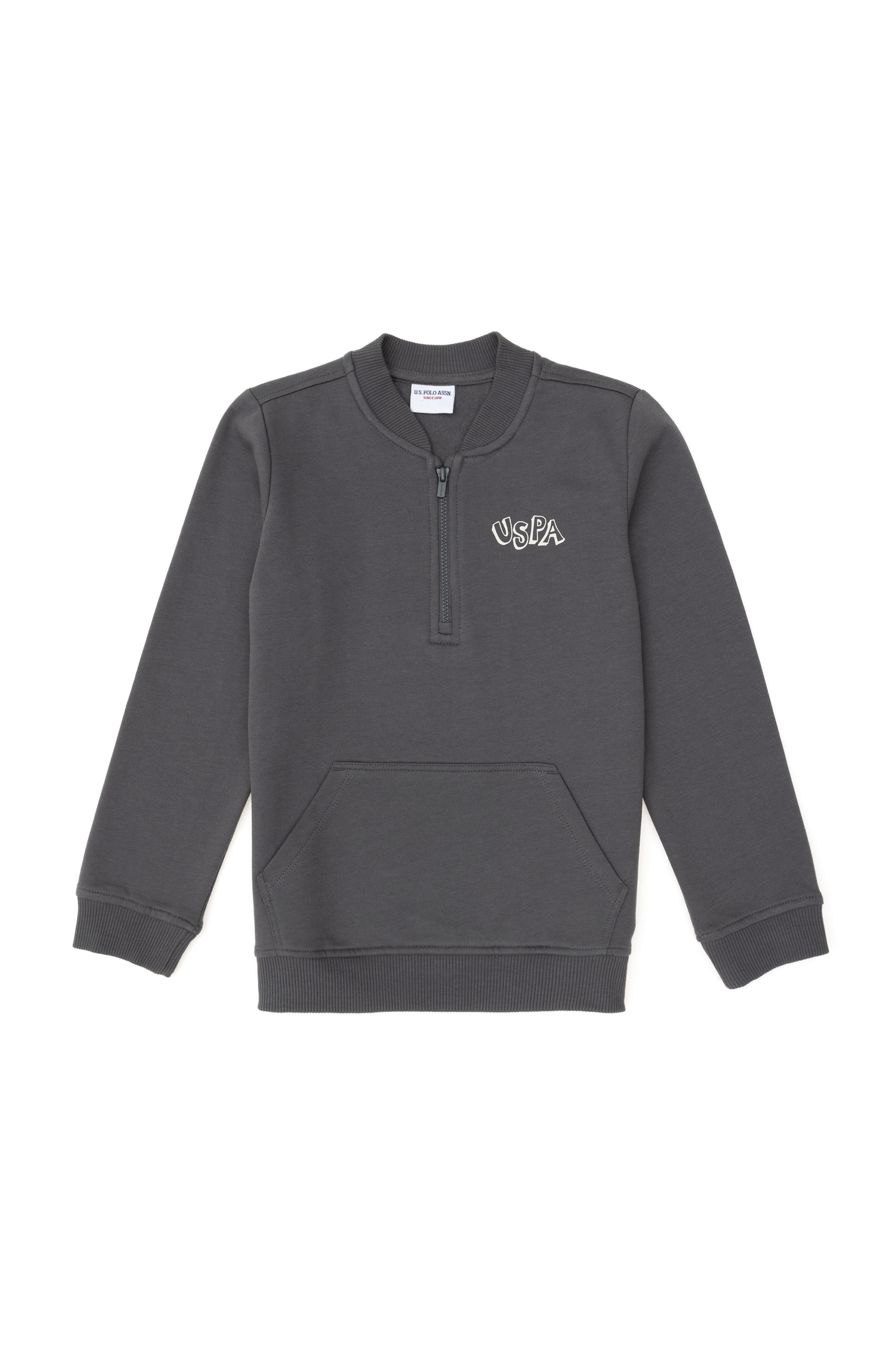 Erkek Çocuk Yarım Fermuarlı Antrasit Sweatshirt