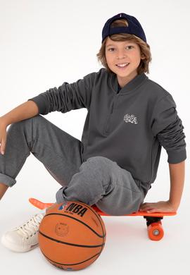 Erkek Çocuk Yarım Fermuarlı Antrasit Sweatshirt - 50293774003