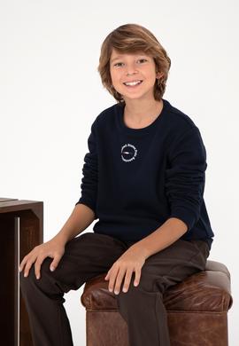 Erkek Çocuk Lacivert Basic Bisiklet Yaka Sweatshirt - 50293592018