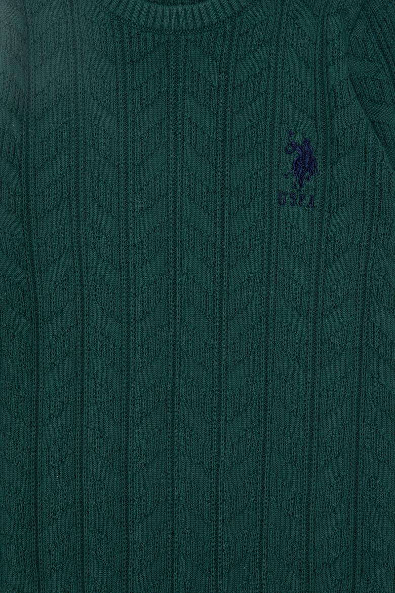 Erkek Çocuk Koyu Yeşil Basic Bisiklet Yaka Kazak - 50293551077